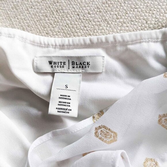 WHBM White House Black Market Cami Blouse Tank Gold Accents Cocktail Small - Picture 2 of 5